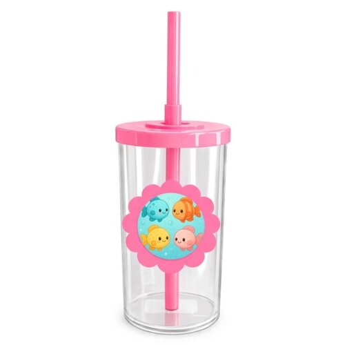 Copo Short Drink Flor Personalizado Peixinhos Baby