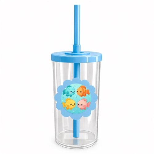 Copo Short Drink Flor Personalizado Peixinhos Baby