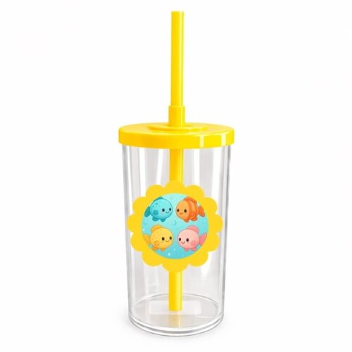 Copo Short Drink Flor Personalizado Peixinhos Baby