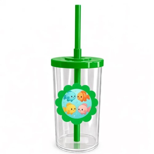 Copo Short Drink Flor Personalizado Peixinhos Baby