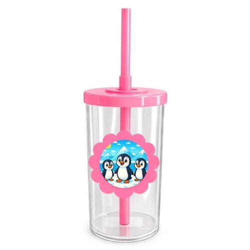 Copo Short Drink Flor Personalizado Pinguins