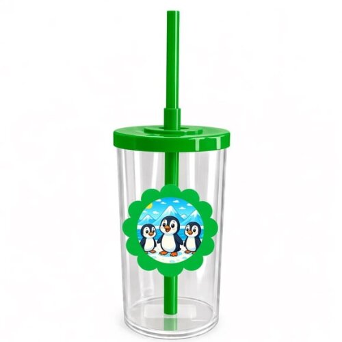 Copo Short Drink Flor Personalizado Pinguins