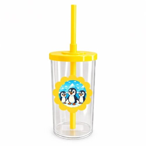 Copo Short Drink Flor Personalizado Pinguins