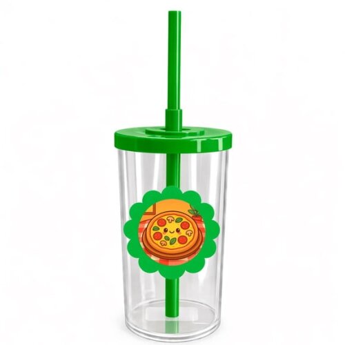Copo Short Drink Flor Personalizado Pizza Divertida