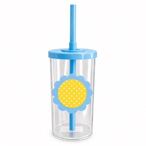 Copo Short Drink Flor Personalizado Poá Amarelo