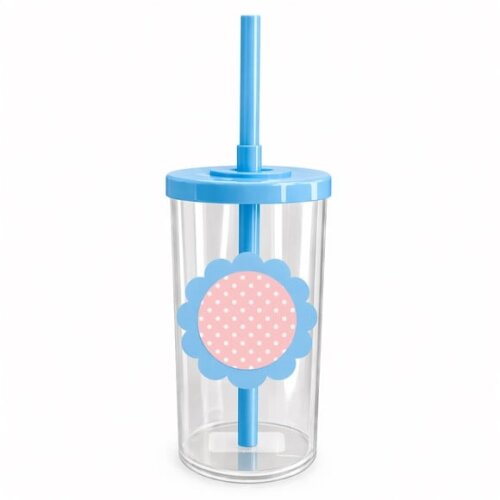 Copo Short Drink Flor Personalizado Poá Rosa Bebê