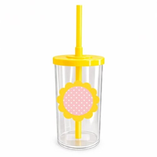 Copo Short Drink Flor Personalizado Poá Rosa Bebê