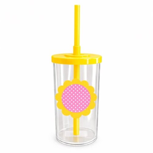 Copo Short Drink Flor Personalizado Poá Rosa Pink