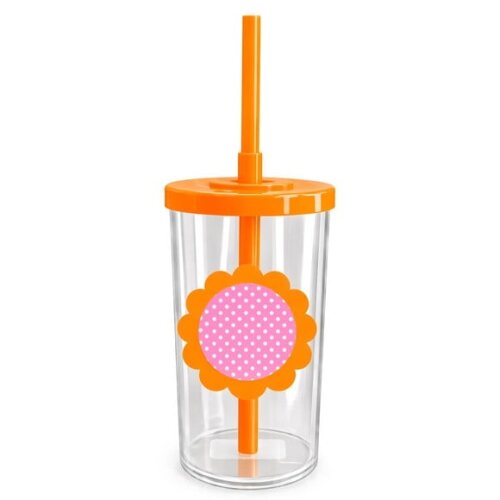 Copo Short Drink Flor Personalizado Poá Rosa Pink