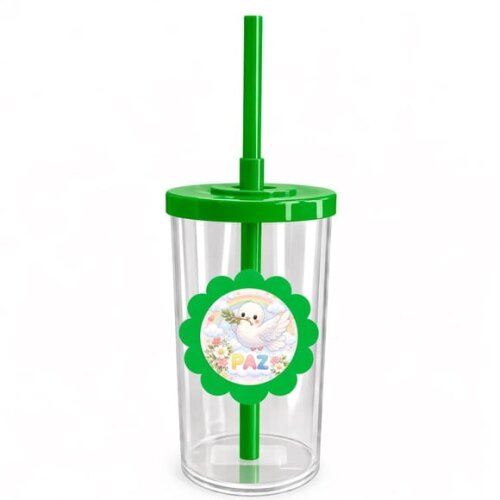 Copo Short Drink Flor Personalizado Pombinha da Paz