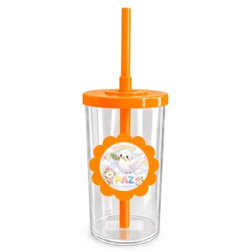 Copo Short Drink Flor Personalizado Pombinha da Paz