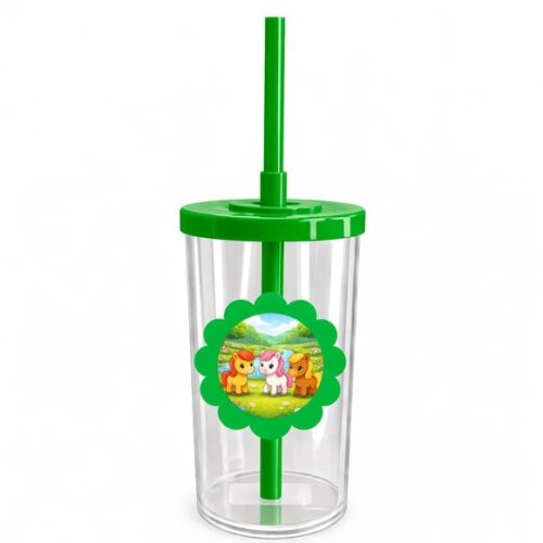 Copo Short Drink Flor Personalizado Pôneis