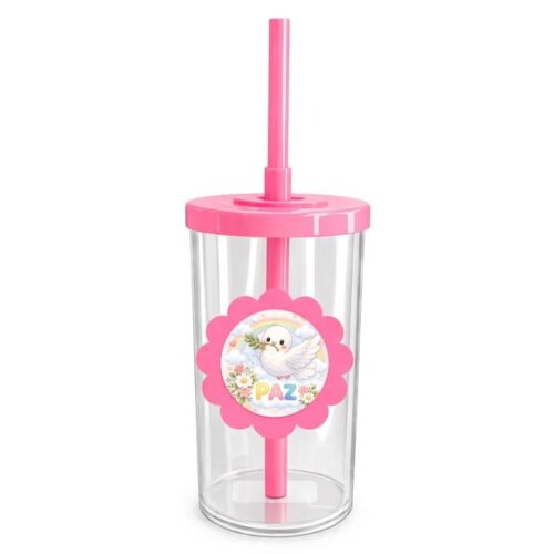 Copo Short Drink Flor Personalizado Pombinha da Paz