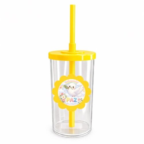 Copo Short Drink Flor Personalizado Pombinha da Paz