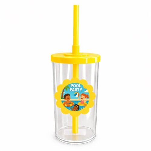 Copo Short Drink Flor Personalizado Pool Party
