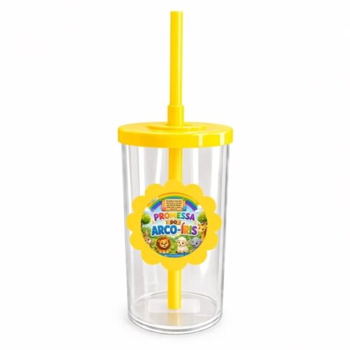 Copo Short Drink Flor Personalizado Promessa do Arco-íris