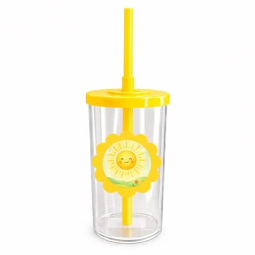 Copo Short Drink Flor Personalizado Raio de Sol Aquarela