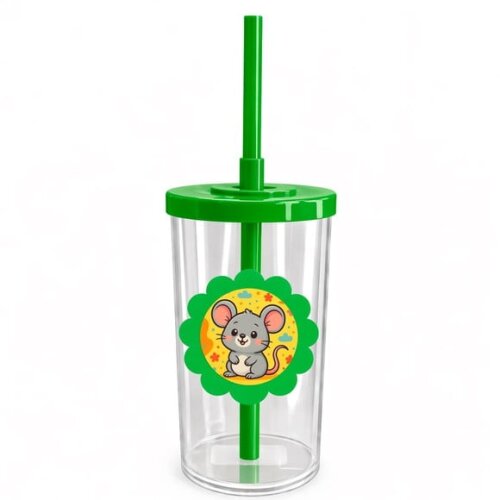 Copo Short Drink Flor Personalizado Ratinho Fofo