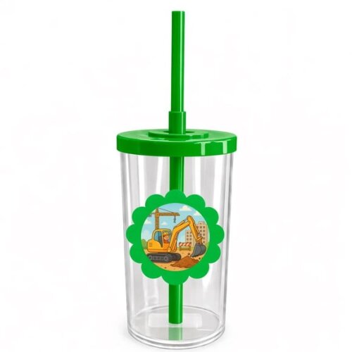 Copo Short Drink Flor Personalizado Retroescavadeira