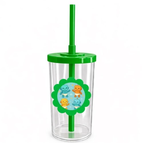 Copo Short Drink Flor Personalizado Robôs Baby