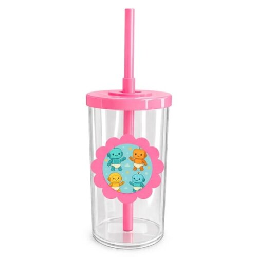 Copo Short Drink Flor Personalizado Robôs Baby