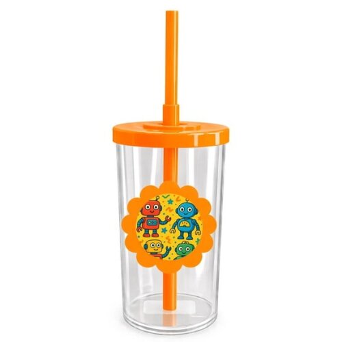 Copo Short Drink Flor Personalizado Robôs Divertidos