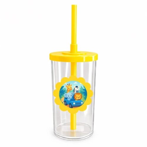 Copo Short Drink Flor Personalizado Safari Azul