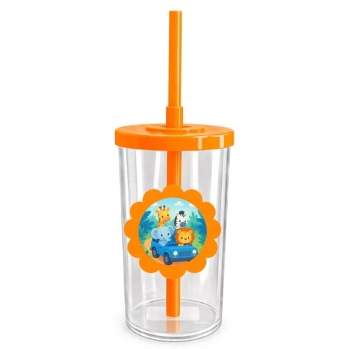 Copo Short Drink Flor Personalizado Safari Azul