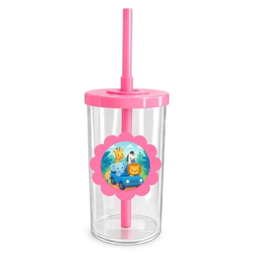 Copo Short Drink Flor Personalizado Safari Azul
