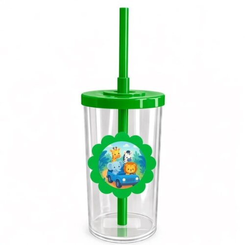Copo Short Drink Flor Personalizado Safari Azul