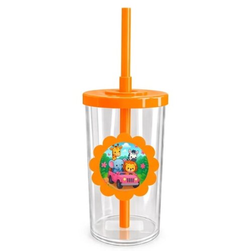 Copo Short Drink Flor Personalizado Safari Rosa