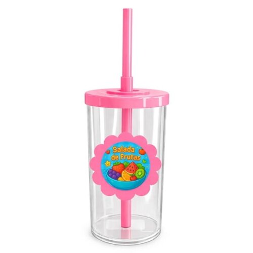 Copo Short Drink Flor Personalizado Salada de Frutas
