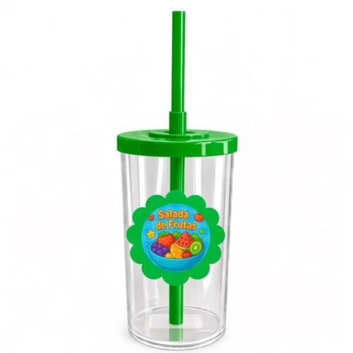 Copo Short Drink Flor Personalizado Salada de Frutas