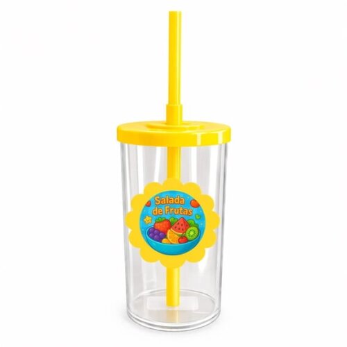 Copo Short Drink Flor Personalizado Salada de Frutas