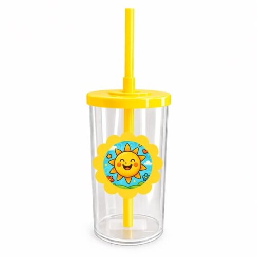 Copo Short Drink Flor Personalizado Sol Sorridente