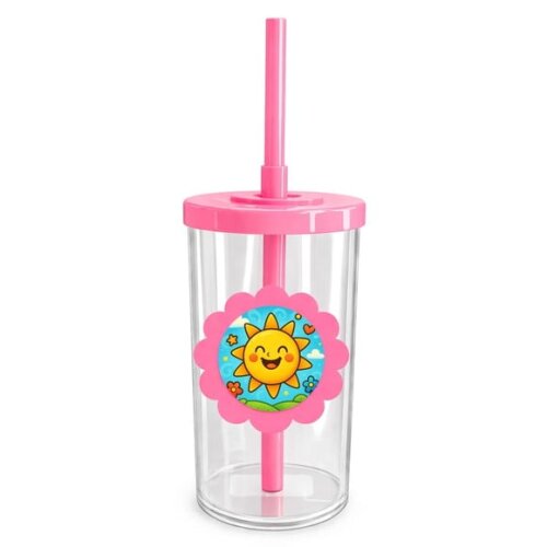 Copo Short Drink Flor Personalizado Sol Sorridente