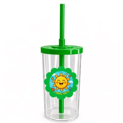 Copo Short Drink Flor Personalizado Sol Sorridente