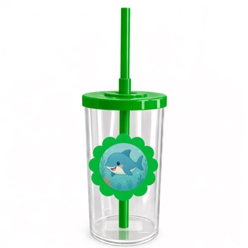 Copo Short Drink Flor Personalizado Tubarãozinho Fofo
