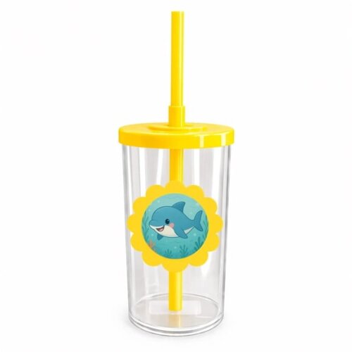 Copo Short Drink Flor Personalizado Tubarãozinho Fofo