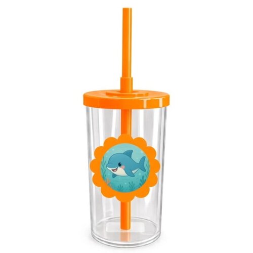 Copo Short Drink Flor Personalizado Tubarãozinho Fofo