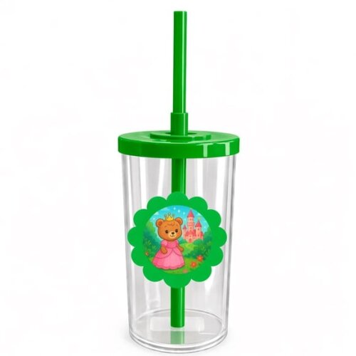 Copo Short Drink Flor Personalizado Ursinha Princesa