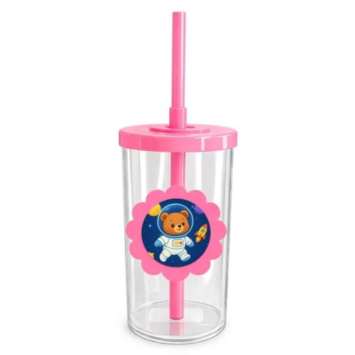 Copo Short Drink Flor Personalizado Ursinho Astronauta