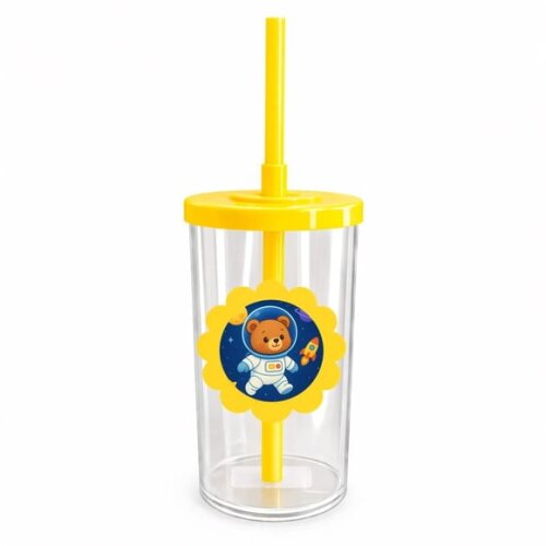 Copo Short Drink Flor Personalizado Ursinho Astronauta