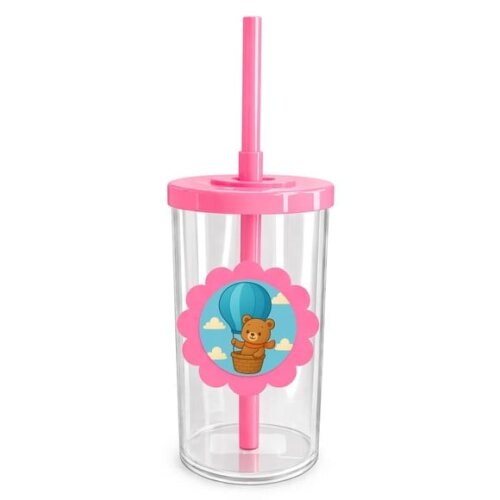 Copo Short Drink Flor Personalizado Ursinho Baloeiro