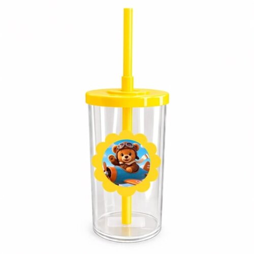 Copo Short Drink Flor Personalizado Ursinho Aviador