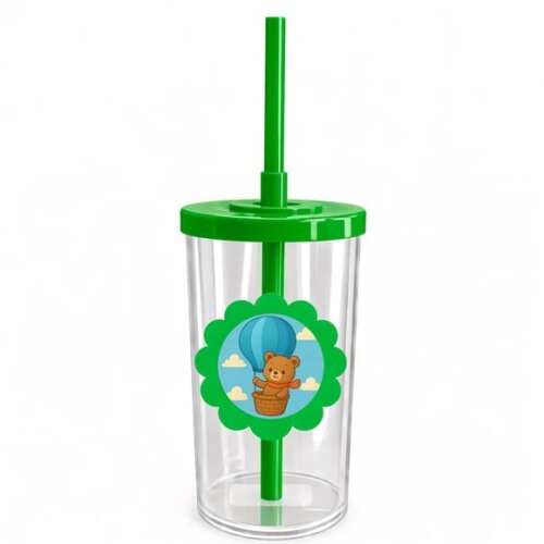Copo Short Drink Flor Personalizado Ursinho Baloeiro