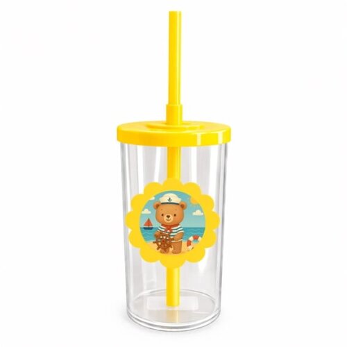 Copo Short Drink Flor Personalizado Ursinho Marinheiro