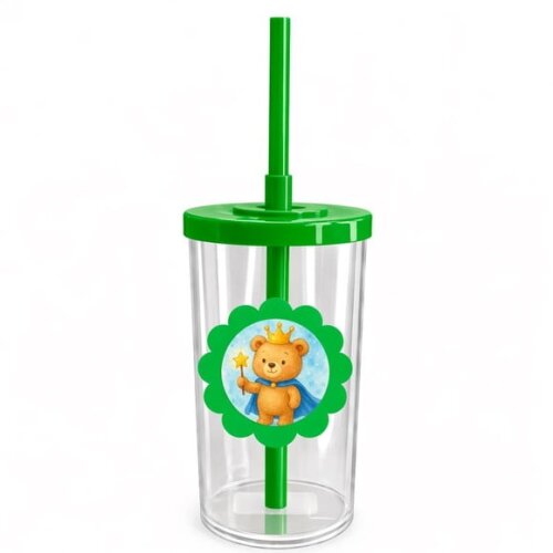 Copo Short Drink Flor Personalizado Ursinho Príncipe