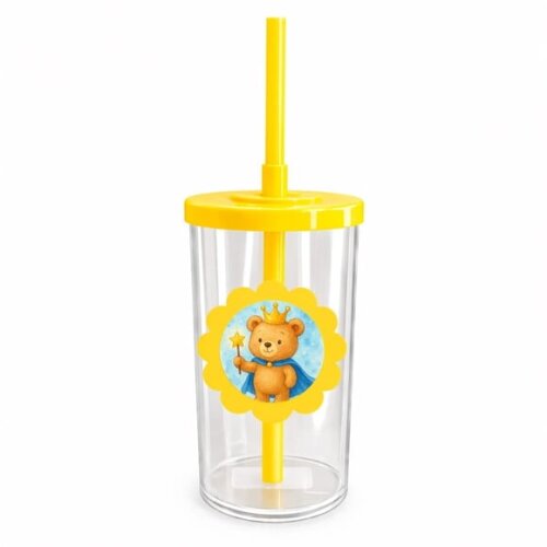 Copo Short Drink Flor Personalizado Ursinho Príncipe