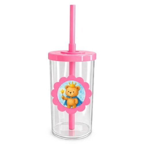 Copo Short Drink Flor Personalizado Ursinho Príncipe